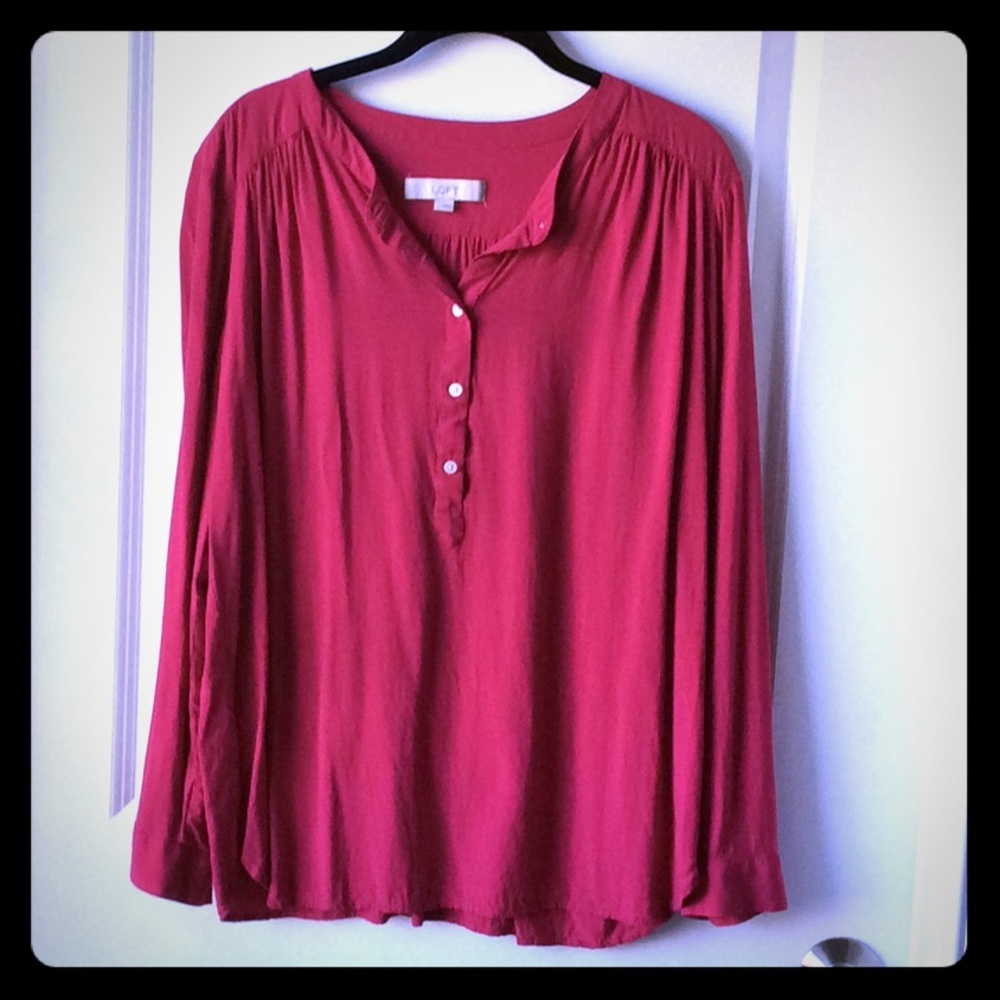 Ann Taylor Loft LS blouse Large